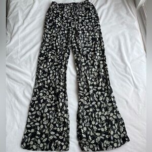 ZARA Floral Black and White Women's Sheer Pants